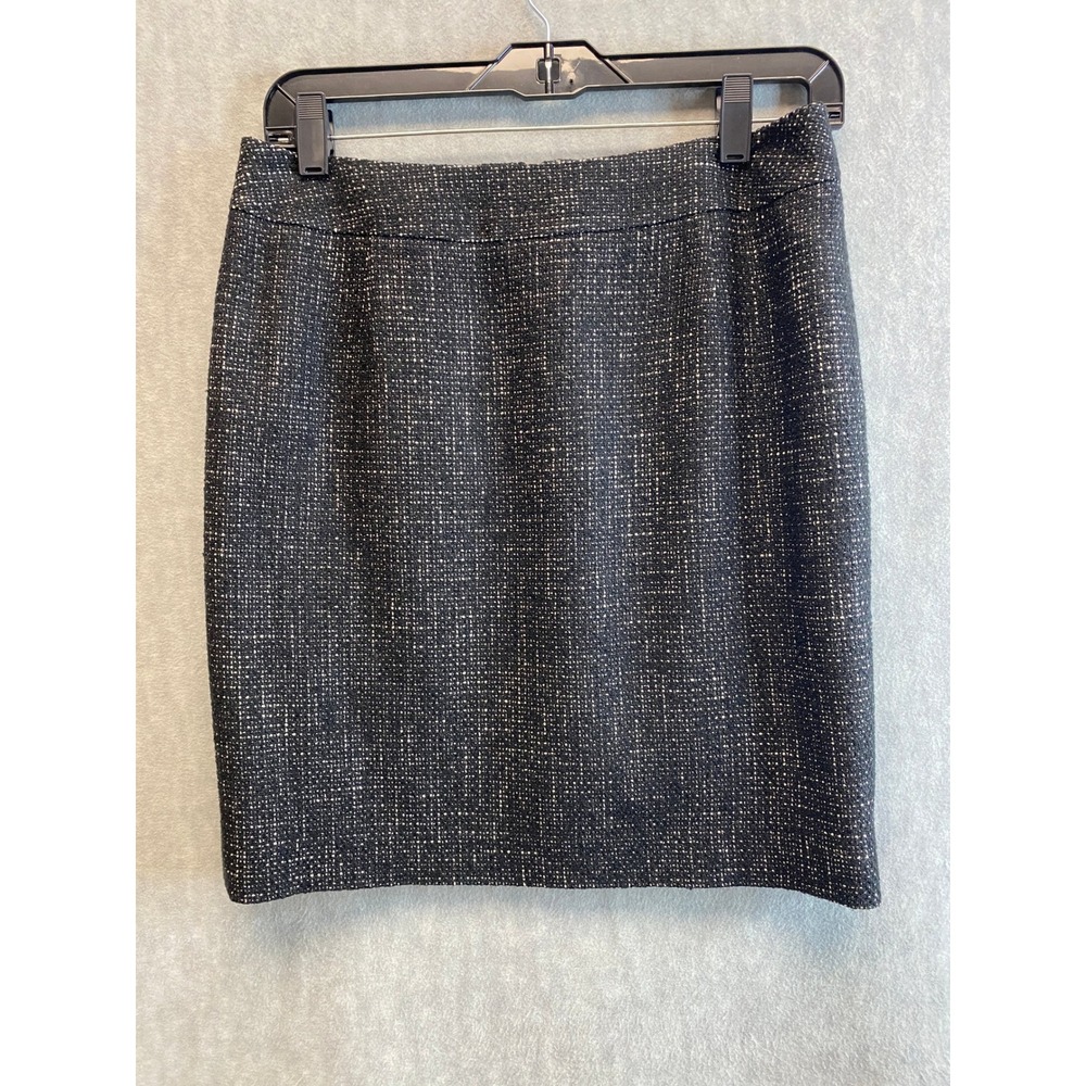 Halogen For Petite Focus Tweed Pencil Skirt Black White Size 6P Knee Length